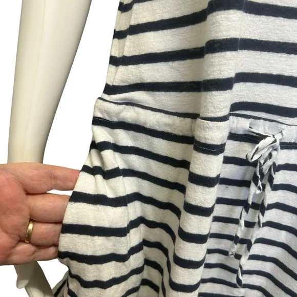 Gap Blue & White Striped Linen Blend Tank Dress with Pockets Size L - Picture 5 of 8